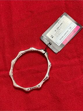 BOLD elements Silver Faceted Bamboo-Style Bangle NWT hinged